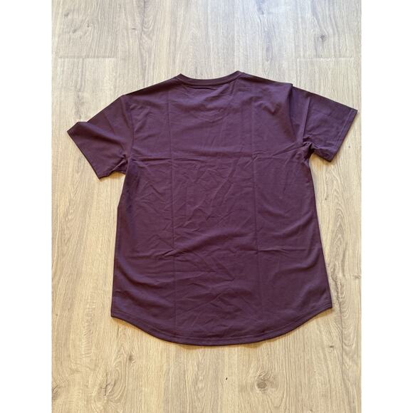 BYLT Premium Basics Signature Drop-Cut V Neck Short Sleeve Shirt Maroon Size XL - Picture 8 of 8